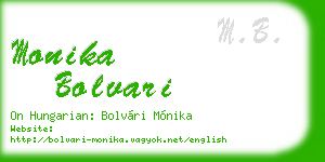 monika bolvari business card