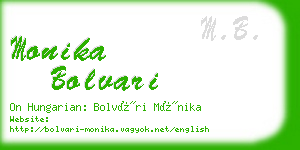 monika bolvari business card